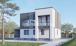 150-017-П Проект двухэтажного дома, уютный загородный дом из твинблока Анапа, House Expert