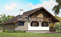220-005-П Проект двухэтажного дома с мансардой, гараж, уютный загородный дом из кирпича Анапа, House Expert