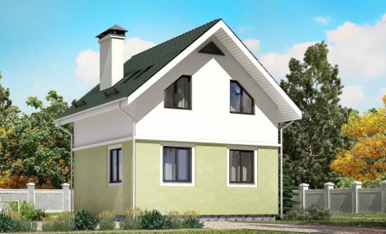 070-001-П Проект двухэтажного дома с мансардным этажом, махонький загородный дом из поризованных блоков Анапа | Проекты домов от House Expert
