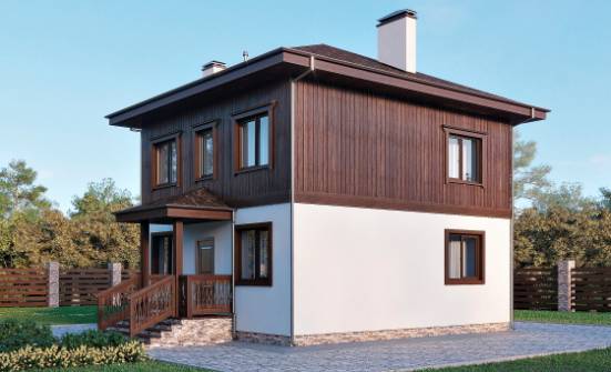 100-006-Л Проект двухэтажного дома, скромный домик из пеноблока Анапа | Проекты домов от House Expert